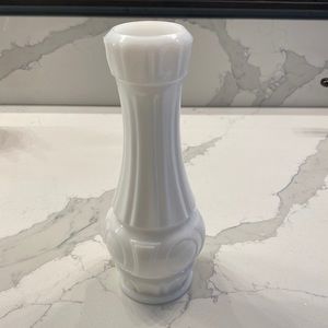 Antique Milk Glass Bud Vase Bullseye Pattern  Art Deco By Wheaton 9”